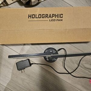2 Holographic LED Fans with Power Adapter